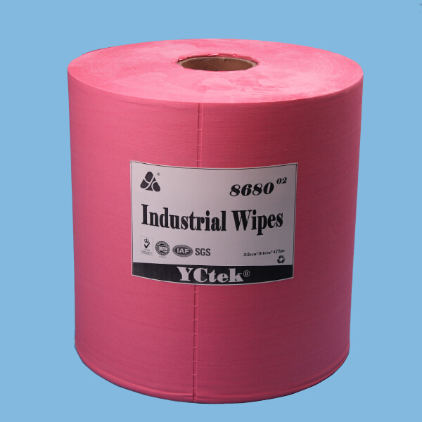 Alta calidad 70% pasta 30% PP no tejido industrial Wipe roll