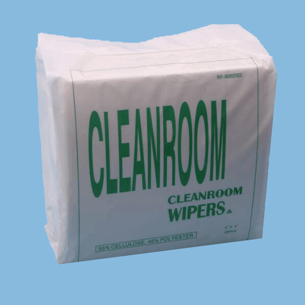 不含棉的55％Woodpulp 45％聚酯清洁湿巾，用于洁净室