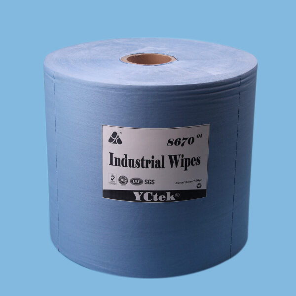 Nonwoven Fabric 70% Woodpulp and 30% PP YCtek70 Embossed Industrial Cleaning Wipes