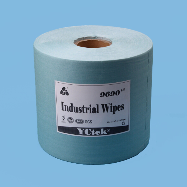 Spunlace non-tissé tissu industriel nettoyage lingettes, 500pcs/roll, 4rolls/carton
