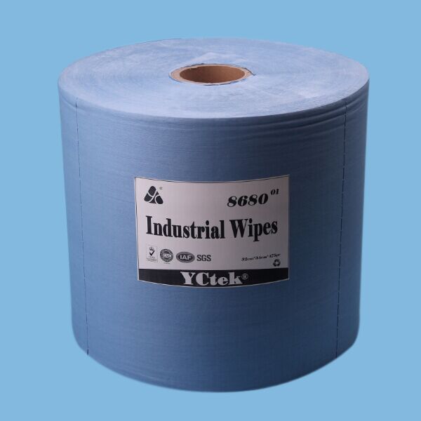 Woodpulp Polypropylene Blue Roll Spunlace Industrial Cleaning Wiper