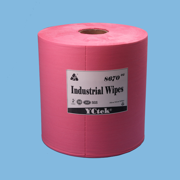 YCtek70 Jumbo Roll industrial wipes, Red, 870 Sheets/roll