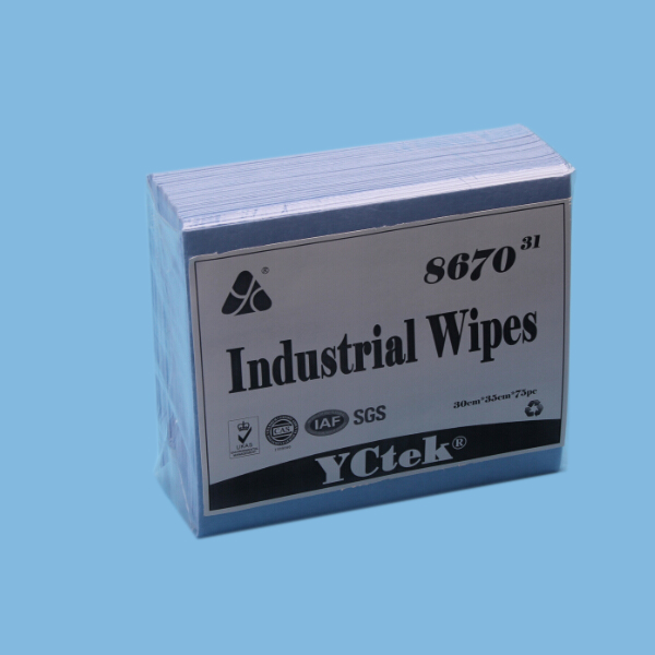 YCtek70 PP Wood Pulp Embossed Nonwoven Industrial Cleaning Wipes,100pcs/bag