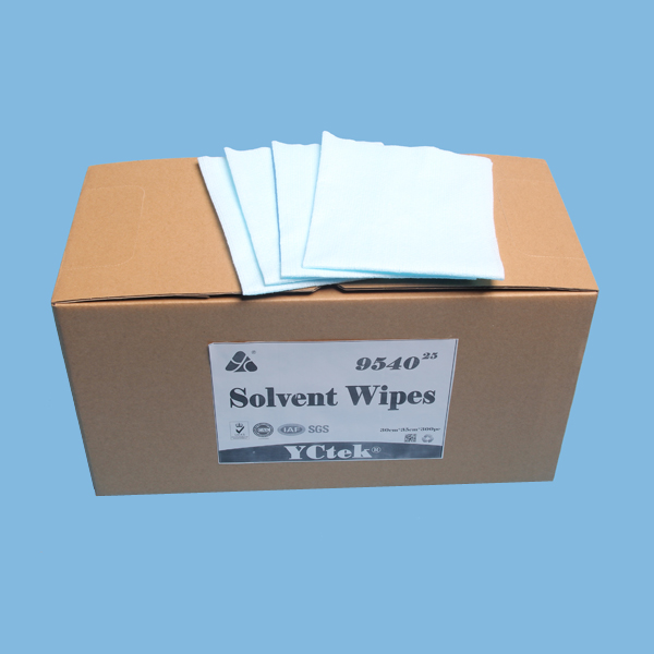 Solvent Wipes, Dry, Nonwoven fabric, Blue,1/4 folding box style