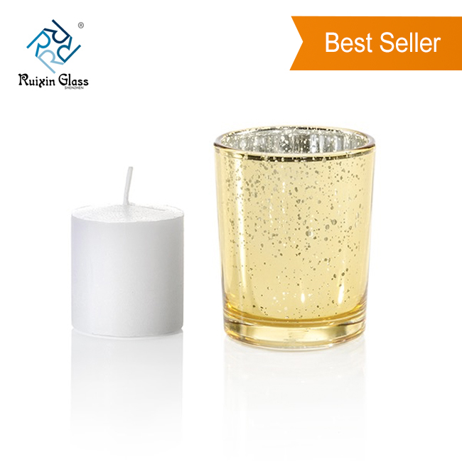 CD007 New Fashion Custom Logo Glass Gold Candle Holder Supplier From China