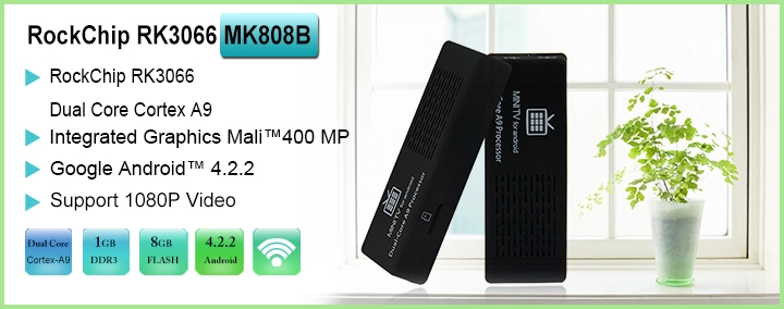 Android TV Box RK3066 with bluetooth Dual core Andorid 4.2.2 mini pc MK808B