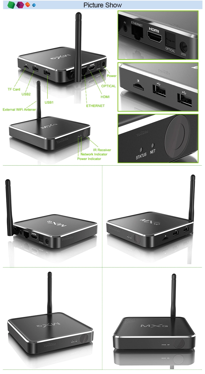Android TV Box Aluminum Alloy Casing XBMC H.265 decoding MXQ2 Android 4.4 tv box MXQ2