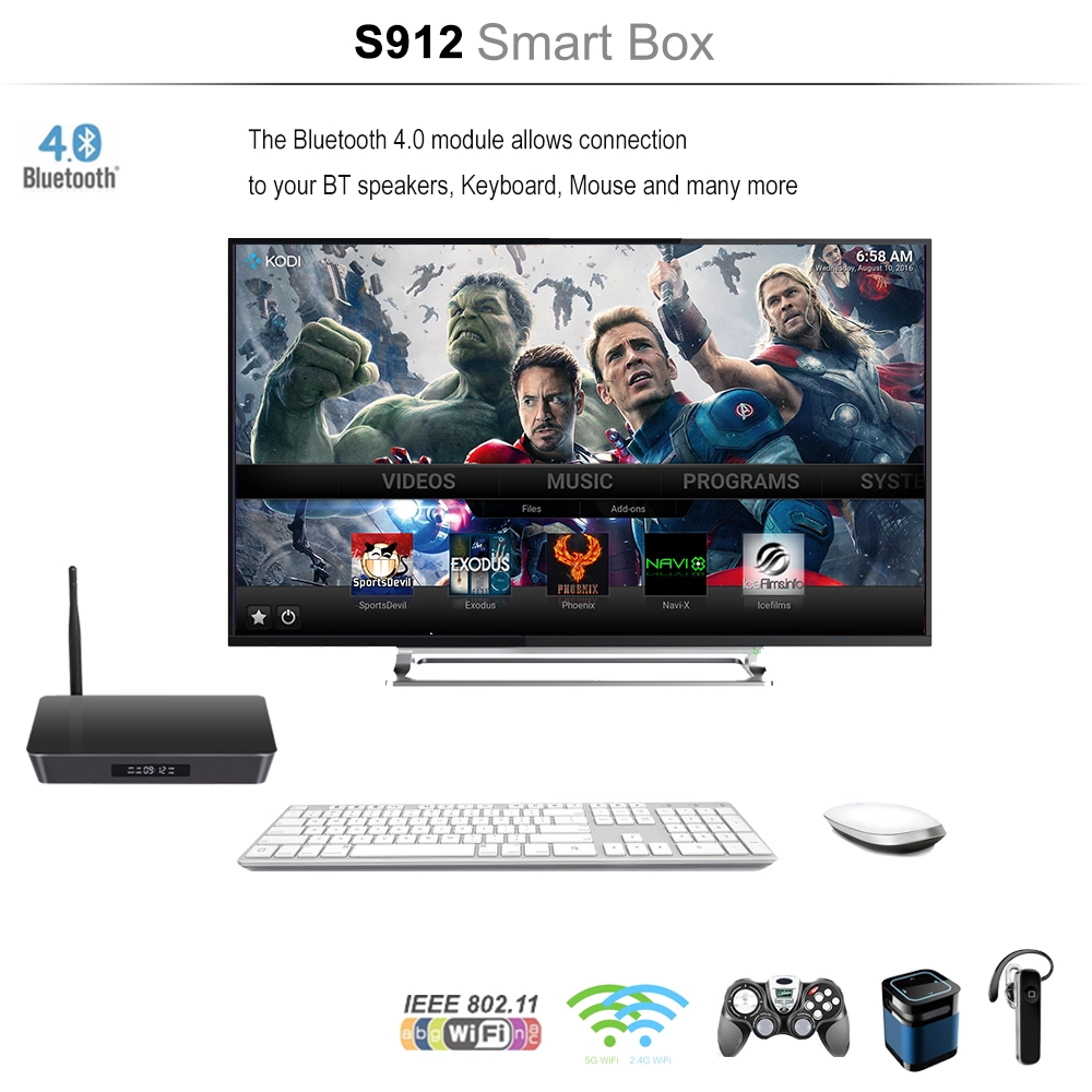 Android Box Amlogic S912 Octa Core Android 6.0 Smart TV Box Fully Loaded 4K Ultra HD Internet Streaming Media Player