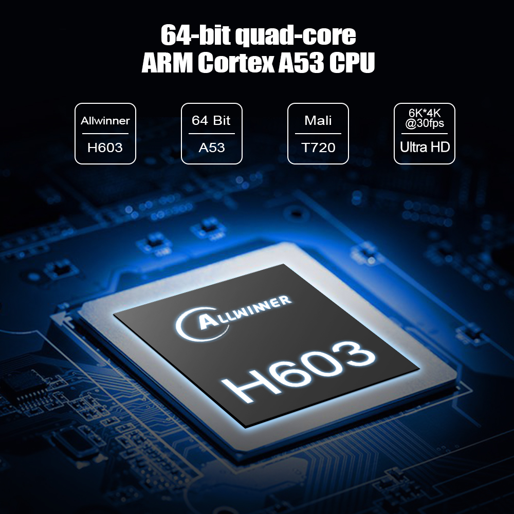 X96H Android 9.0 with HDMI input Allwinner H603 Quad-core 64-bit ARM Quad Core 4GB 32GB 6K4K TV Box