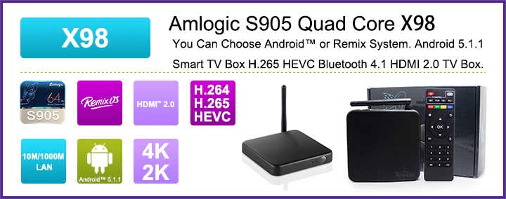 Amlogic tv box support remix with 1000M etherent