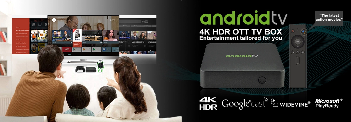 4K Android TV Set Top Box Google Voice Control Android TV OS