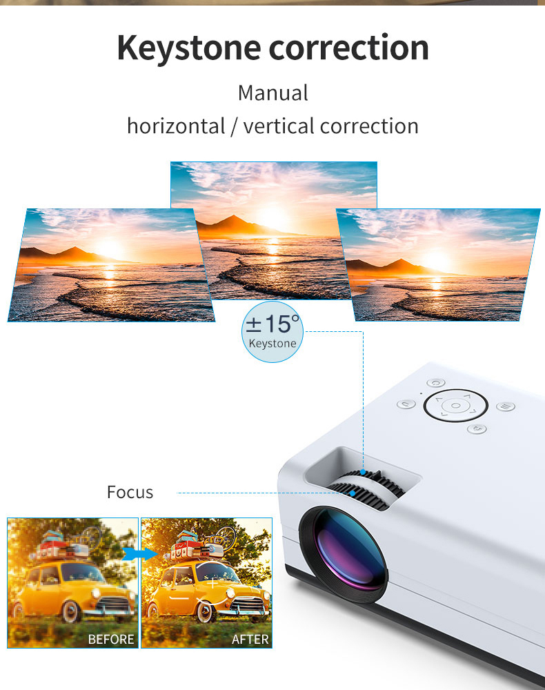 Android 9.0 Dual-Band WiFi Smart Mini Portable Projector