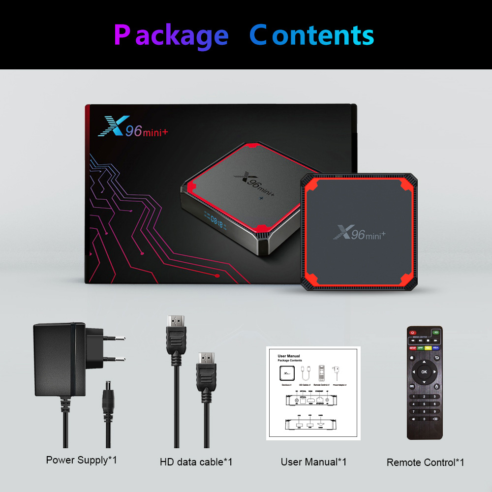 X96Mini+ Newest Chinpset Amlogic S905W4 Android 9.0 Quad Core TV Box with Amlogic Dual Band WiFi