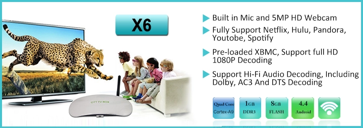 XBMC tv box Quad core mali400 GPU Android Tv Box X6