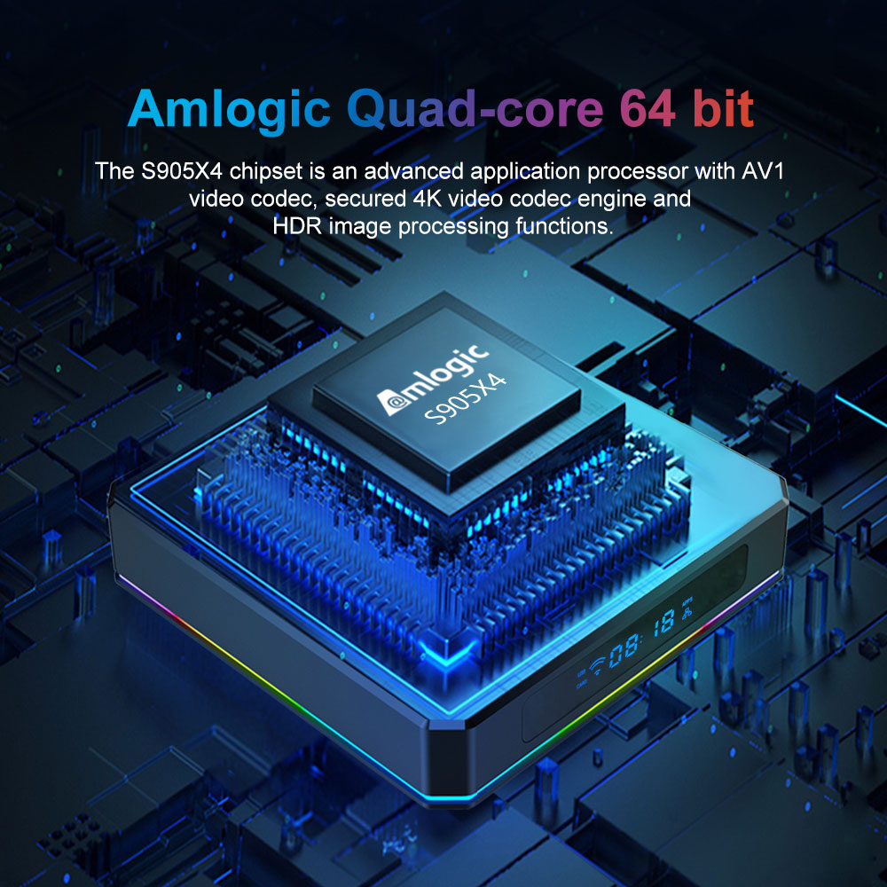 Amlogic S905X4 Quad Core Andorid 11 Dual WiFi HD 8K TV Box