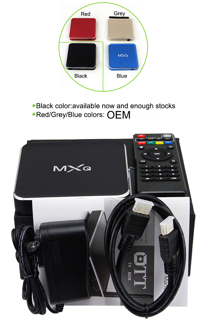 Android TV Quad Core Amlogic S805 Android 4.4 Quad Core support H.265 4K2K MXQ2
