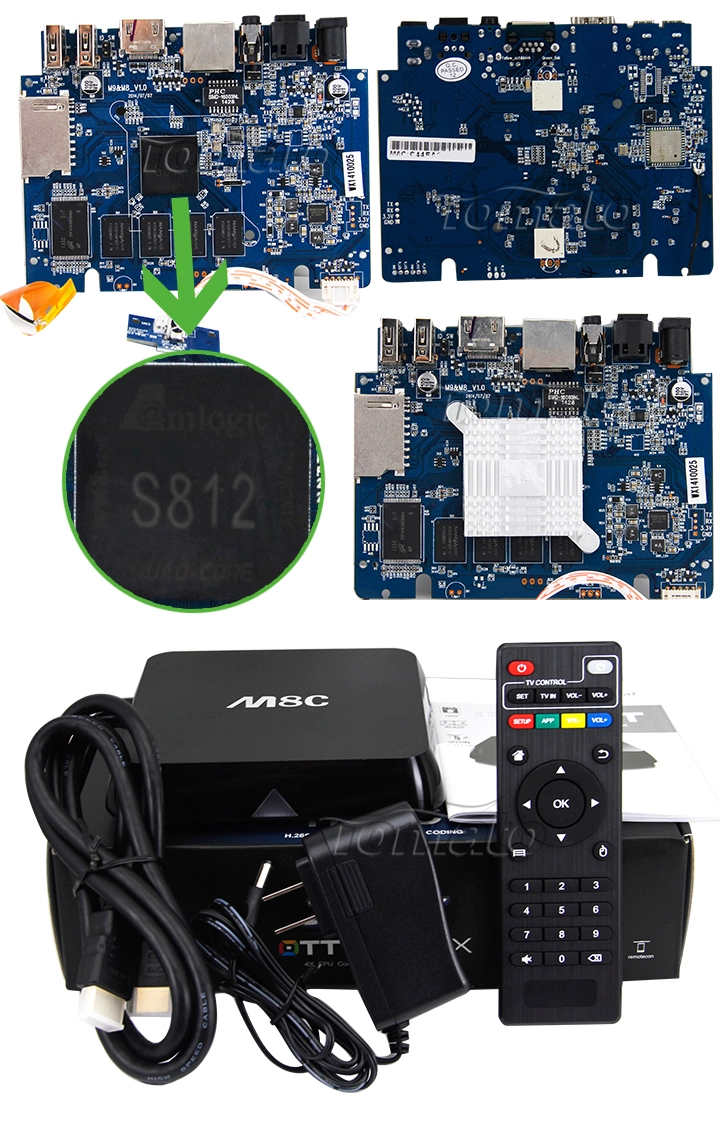 Full HD Media Player Cheapest 4K 1GB RAM WiFi 2.4GHz H265 Fully Decode XBMC 13.2 iptv middleware tv box TM8C
