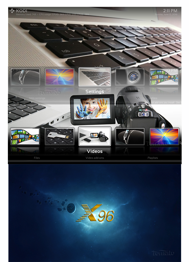Android 6.0.1 tv box support VP9/H.265 up to 4Kx2K@60fps.