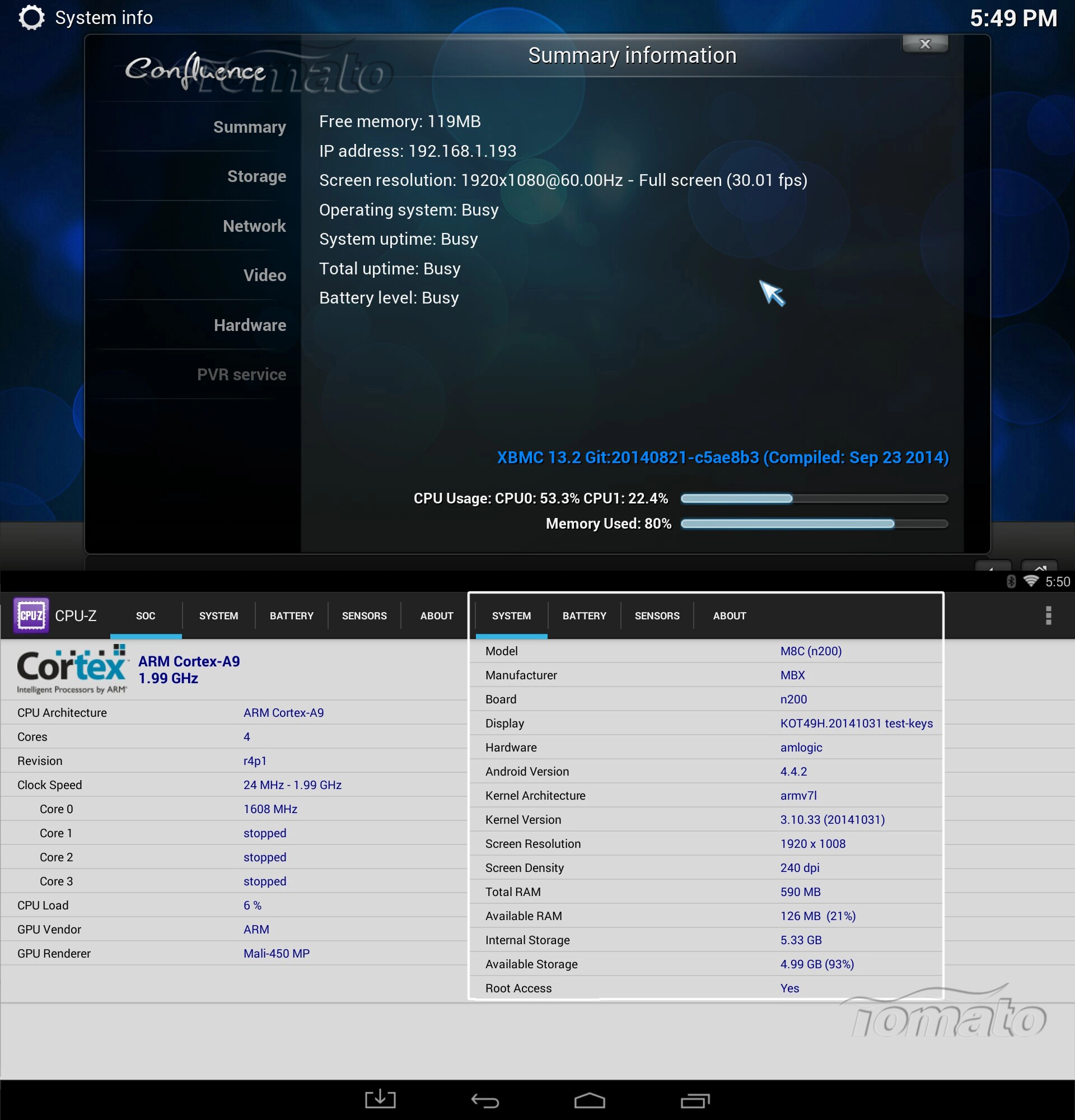 Full HD Media Player Cheapest 4K 1GB RAM WiFi 2.4GHz H265 Fully Decode XBMC 13.2 iptv middleware tv box TM8C
