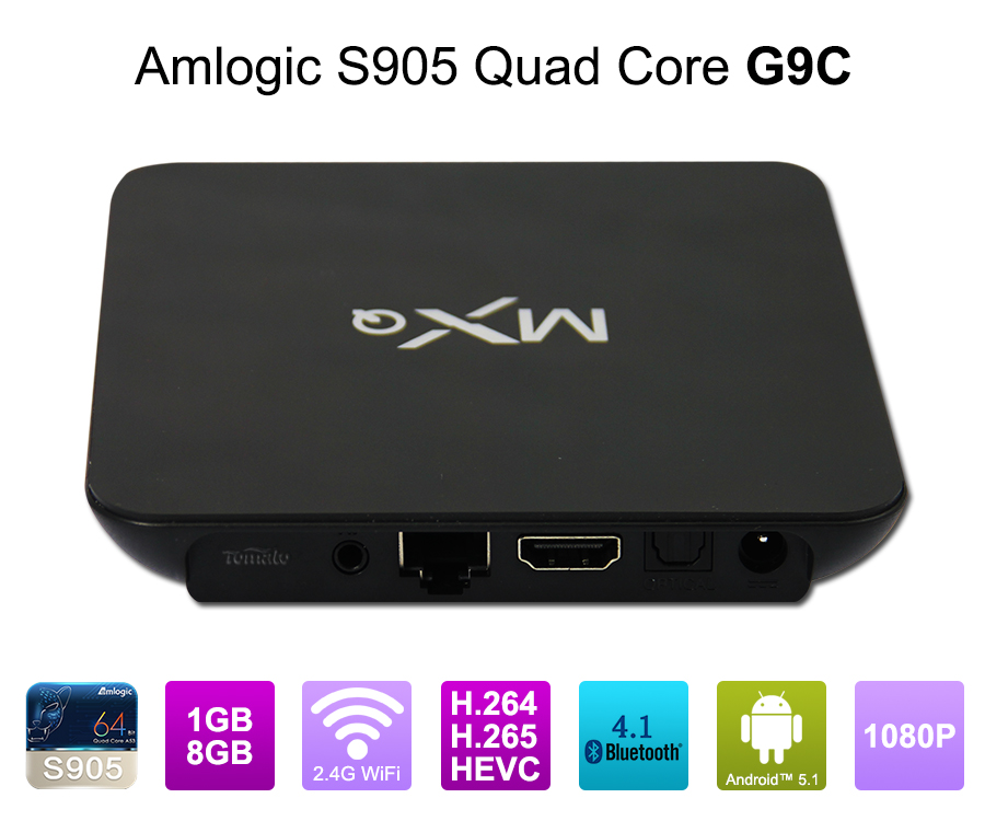 2016 Android TV Streaming Media Player TV Box Amlogic S905 Quad Core Box G9C