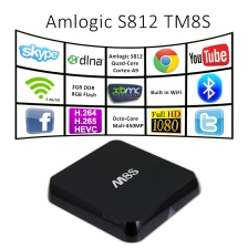 ประเทศจีน 4 K Media Player Amlogic S812 แรก Quad Core กล่องทีวีสมาร์ทเต็มถอดรหัสทั้ง H264 & 265 TM8S ผู้ผลิต