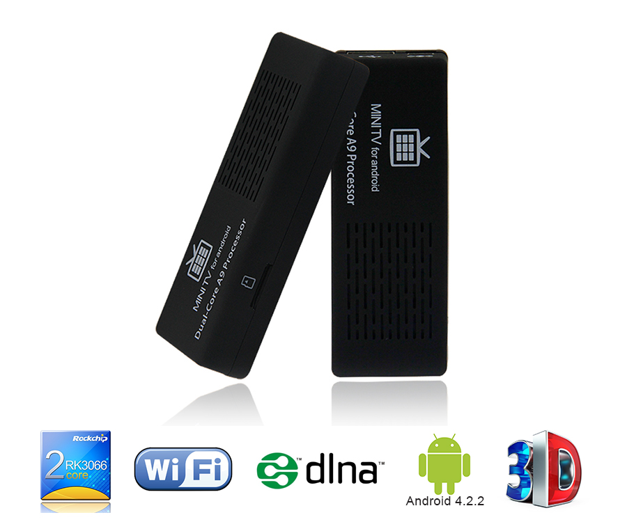 Android电视盒RK3066双核Android媒体电视棒与Miracast WiFi MK808B