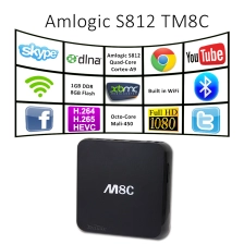 porcelana Android TV Quad Core primer 1 GB RAM AMLS812 Smart TV Box totalmente decodificar 4K2K TM8C fabricante