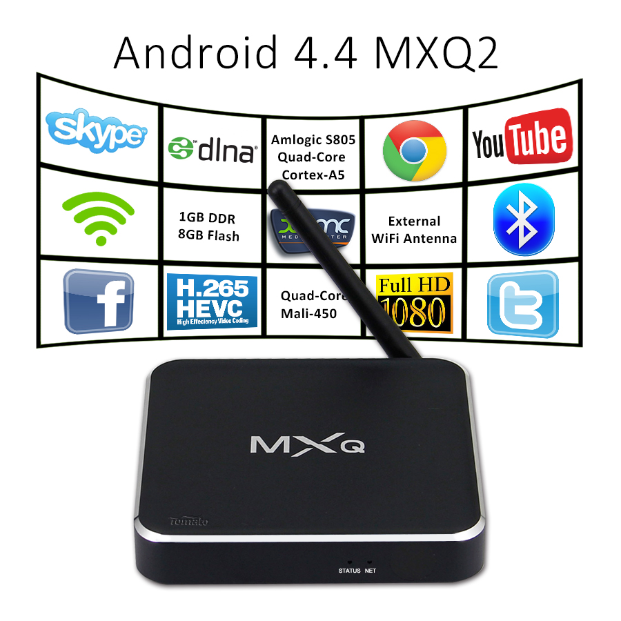 Música audio Player Quad Core Amlogic S805 Internet TV Box MXQ2