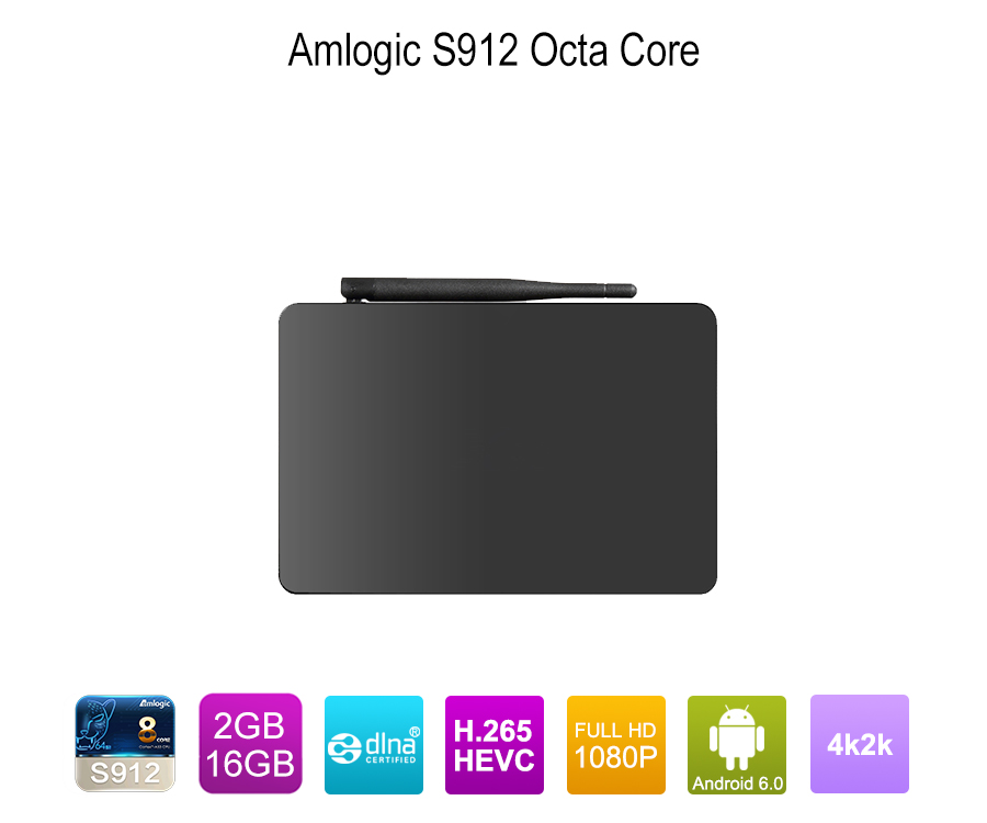 La Chine fabricant plus récent Octa Core Amlogic S912 3G, 16G DDR3 MEM Streaming Media Player