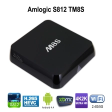 Çin Dört çekirdekli TV kutusu Amlogic S812 ikili şerit Wifi Android TV kutusu TM8S üretici firma