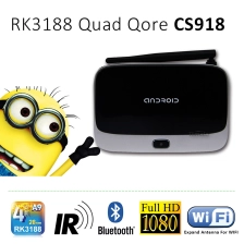 China Quad Core TV Box Mail-400 GPU Bluetooth 4.0 RK3188 Live Streaming Box CS918 manufacturer