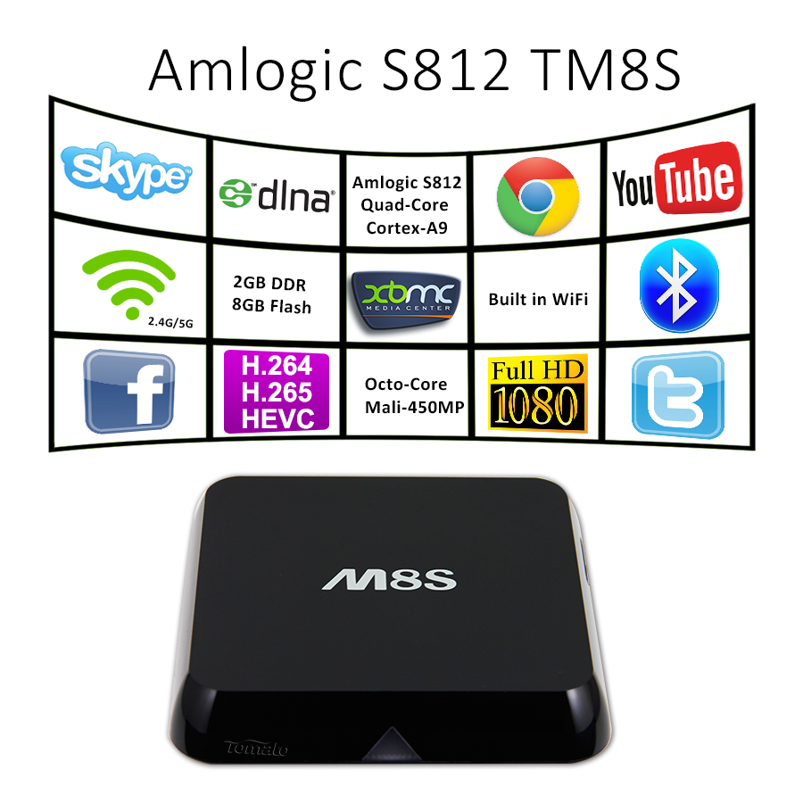 四核心电视盒 TM8S 电视盒超高清 4K2K 晨 S812 谷歌 Android 4.4 电视盒 TM8S