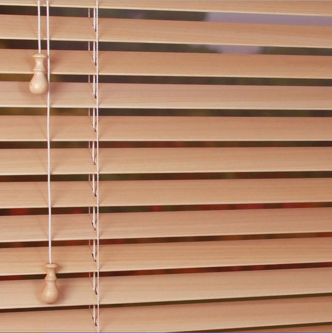 Horizontal wooden blinds