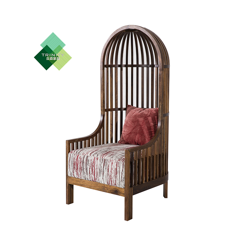 chaise de trône de cage à oiseaux meubles d'hôtel en bois massif