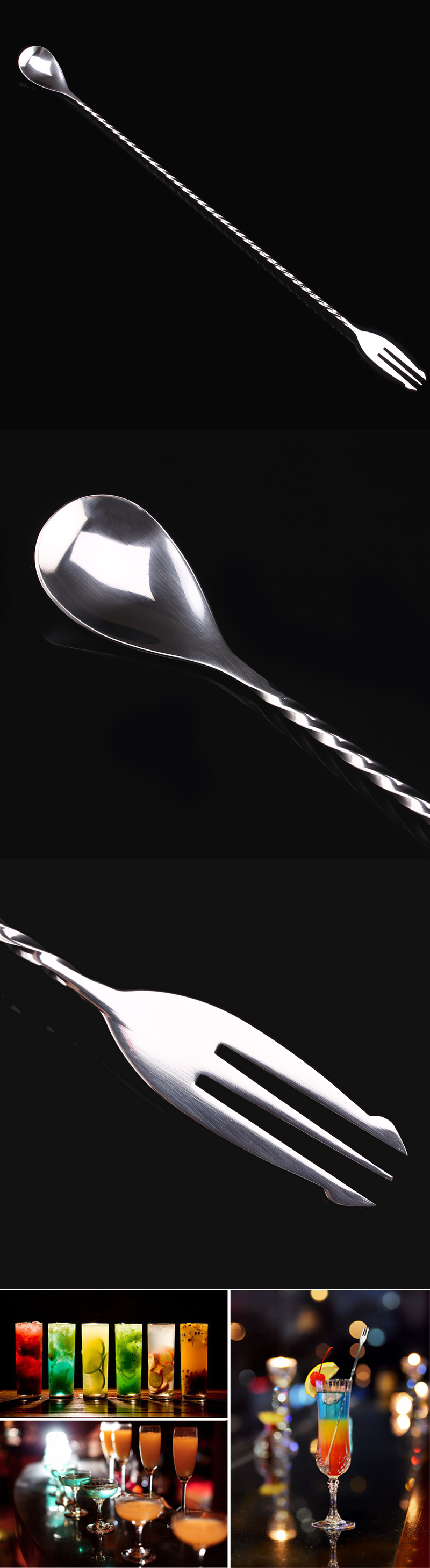 stainless steel mixing spoon