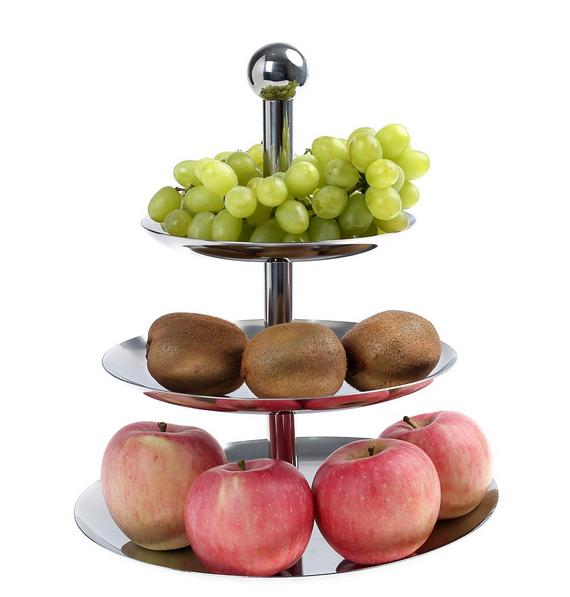 3-Tier ανοξείδωτο χάλυβα Stand για το σερβίρισμα Candy / Επιδόρπιο / Τυροκομικά / Cupcake / Φρούτα