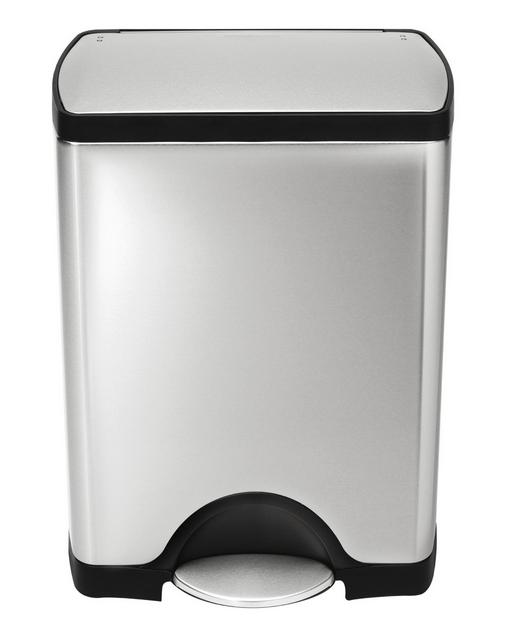40 L Rectangular Stainless Steel With Plastic Lid Trash Can