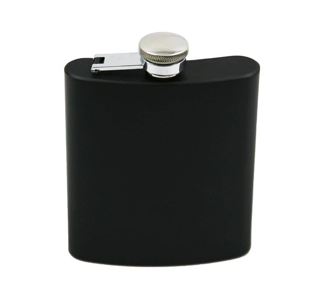 8 oz in acciaio inox Hip Flask Pocket Nero Bottiglia di Whiskey Liquor EB-HF007