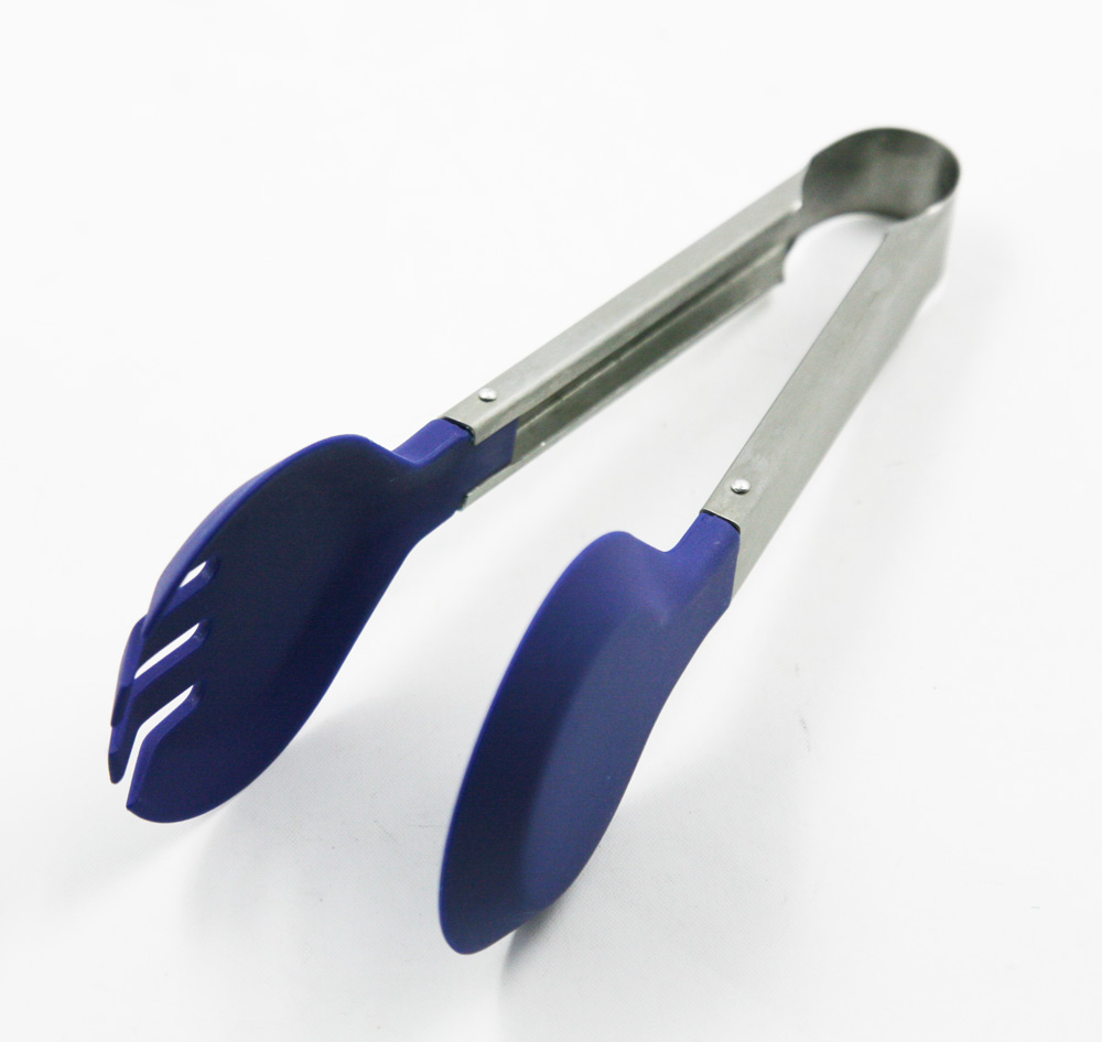 Blue Stainless Steel Tong with Silicone Food Tongs EB-KA70