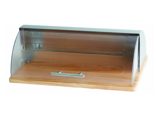 Bread Bin Made Of Sturdy Stainless Steel With Wood Bottom EB-OV1209