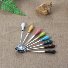 China Cute Ceramics Handle Stainless Steel Spoon manufacturer