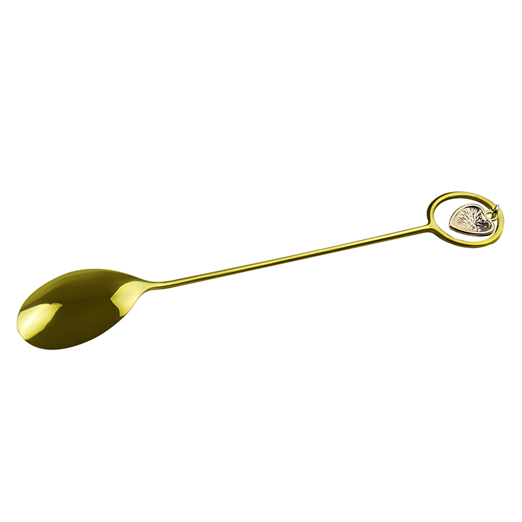 Elegant Luxury Gold Heart Shape Stainless Steel Coffee Spoon