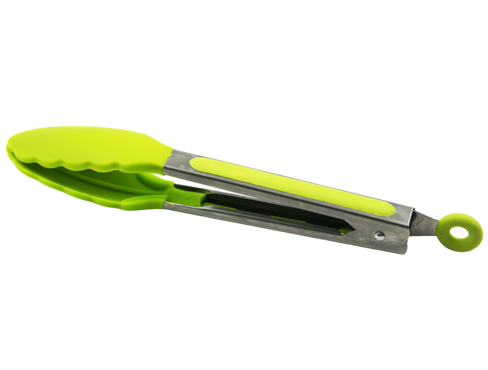 Green Stainless Steel Food Tong Silicone Tongs EB-KA73