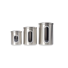 China High Quality Stainless Steel Food Storage Canister Set with Removable Air-Tight Lids manufacturer