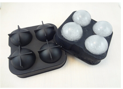 Ice Bola fabricante de molde redondo Bola Ice Spheres Preto flexível de silicone bandeja de gelo