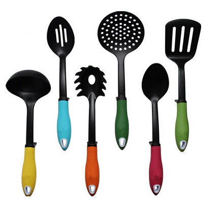 Utensílios de cozinha Cozinhar conjunto inclui 7 Pieces Non-Stick Panelas Gadgets - concha de sopa Skimmer Slotted escumadeira Turner Colher Pasta Fork & Suporte