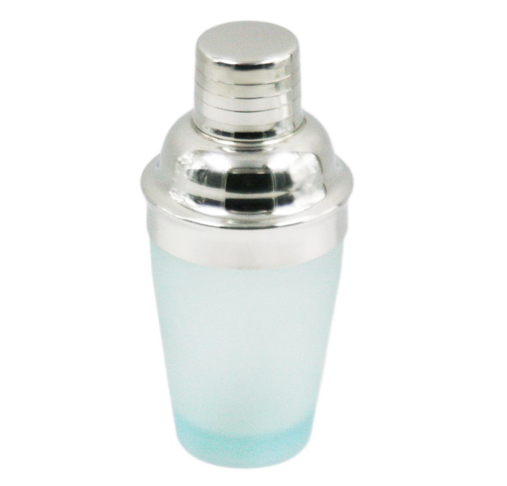 Φως μπλε διαφανές ακρυλικό ανοξείδωτο χάλυβα shaker κοκτέιλ