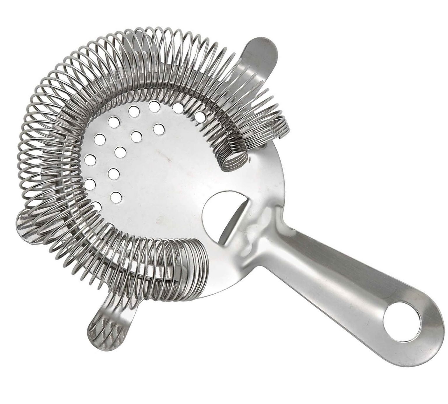 Polished Stainless Steel Four Prong Hawthorn Strainer Cocktail Strainer