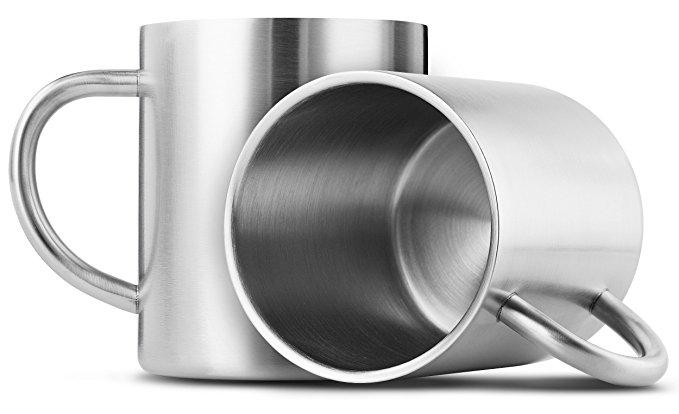 Premium Stainless Steel Coffee Mugs Set of 2