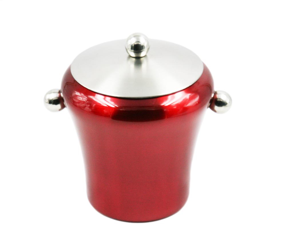Red Ice Bucket con copertura in acciaio inox EB-BC24K